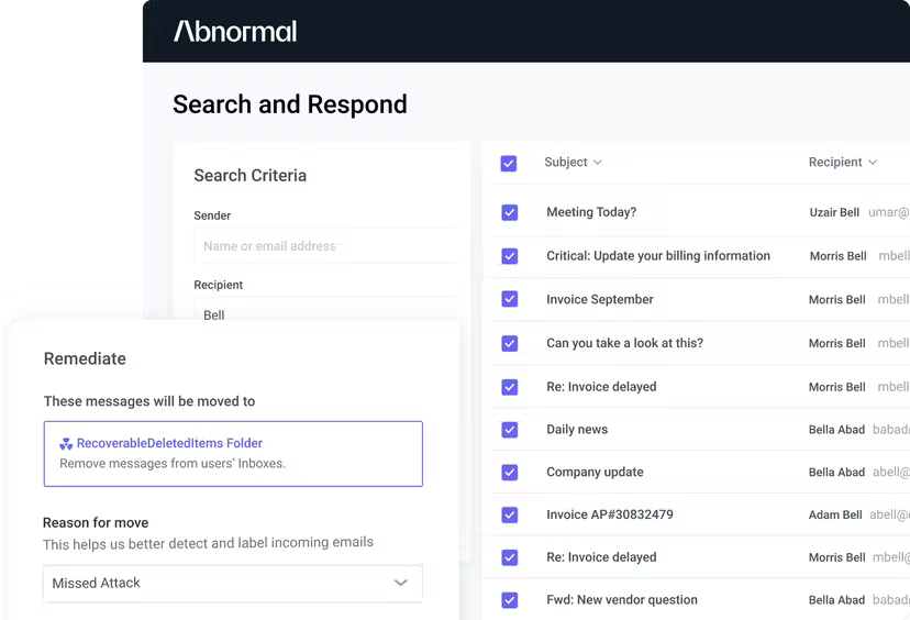 screenshot of Abnormal Security